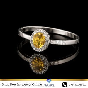Citrine Halo Ring